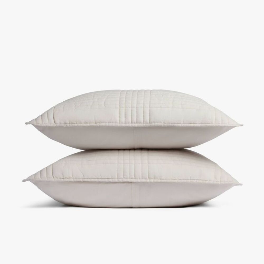King Relaxed Linen Quilted Sham Set Parchment - Parachute